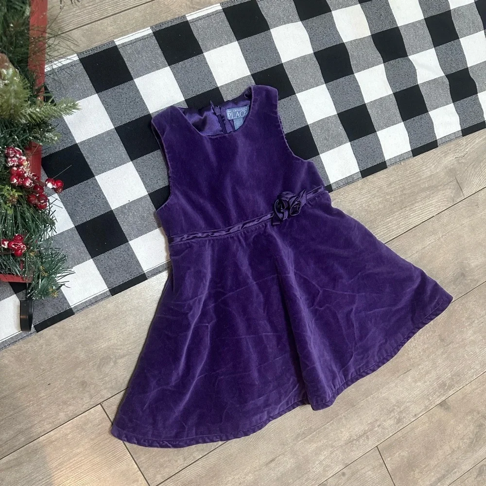 Vintage 90s Toddler Girl Purple Velvet Dress Children’s Place 3T Formal Holiday